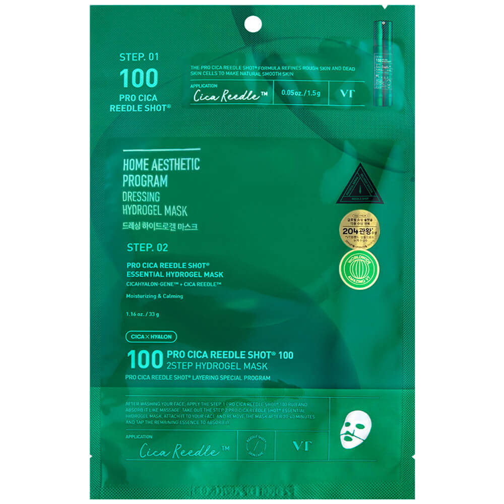 Двухфазная гидрогелевая маска с центеллой VT Cosmetics Pro Cica Reedle Shot 100 2Step Hydrogel Mask
