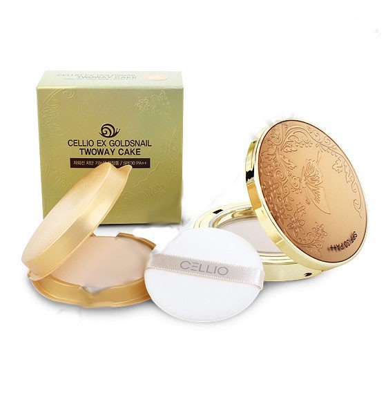 Компактная пудра для лица Cellio Ex Gold Snail TWO-WAY Cake 13 тон SPF 30 PA++Y