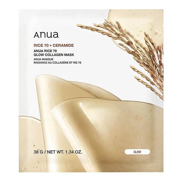 Гидрогелевая маска для сияния кожи с рисом Anua Rice 70 Glow Collagen Mask