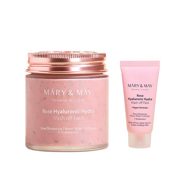 Глиняная маска для глубокого увлажнения Mary&May Rose Hyaluronic Hydra Wash off Pack 125 г