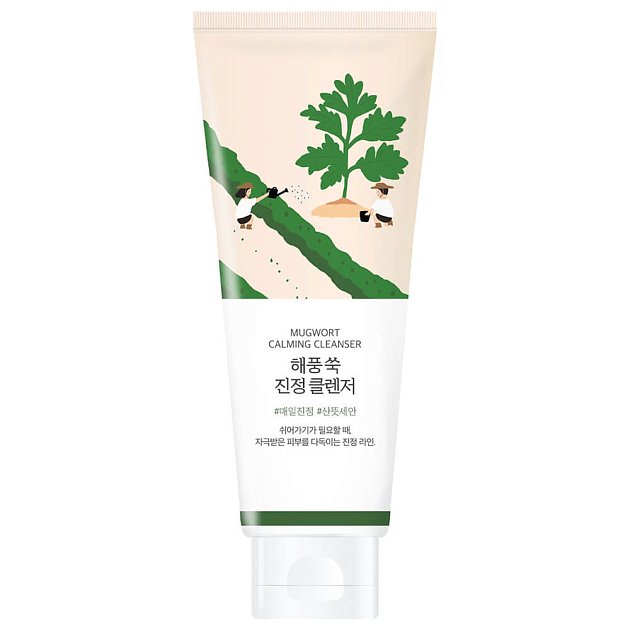 Успокаивающая пенка для умывания с полынью Round Lab Mugwort Calming Cleanser