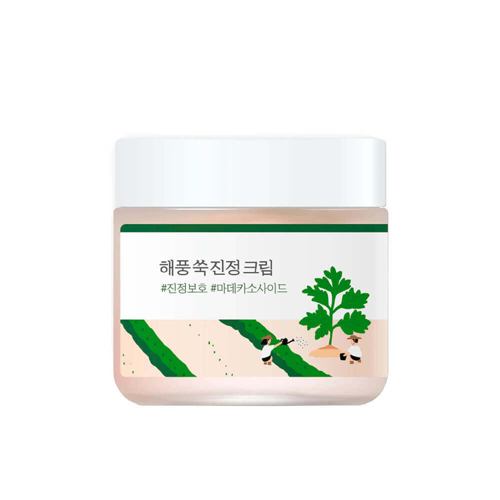 Лёгкий успокаивающий крем с полынью Round Lab Mugwort Calming Cream 80 мл