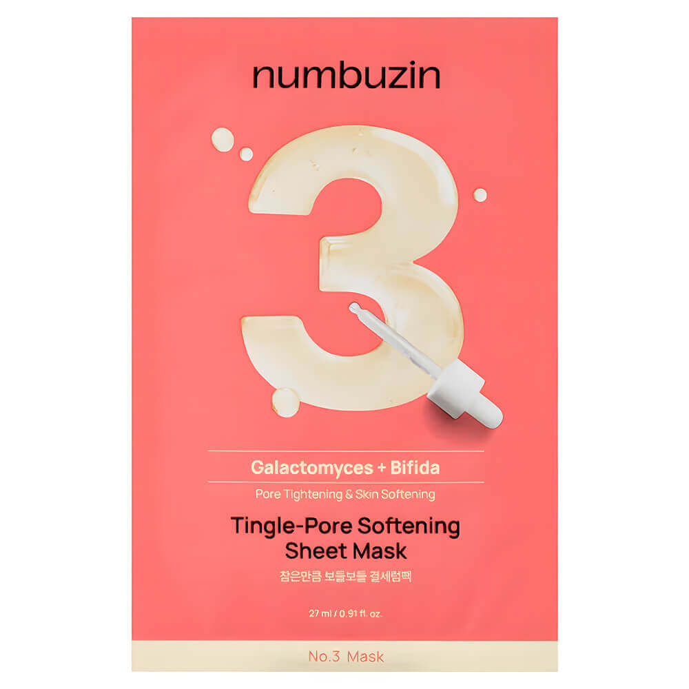 Выравнивающая маска с галактомисисом и пробиотиками numbuzin No.3 Tingle-pore Softening Sheet Mask