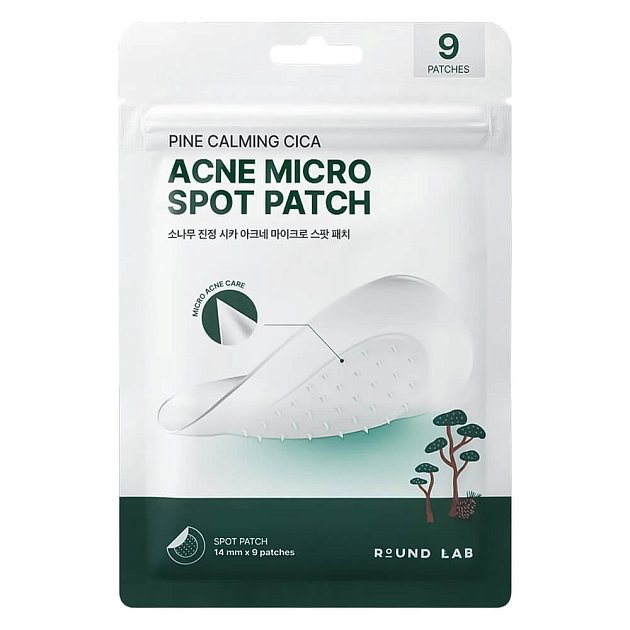 Локальные патчи с микроиглами от акне Round Lab Pine Calming Cica Acne Micro Spot Patch