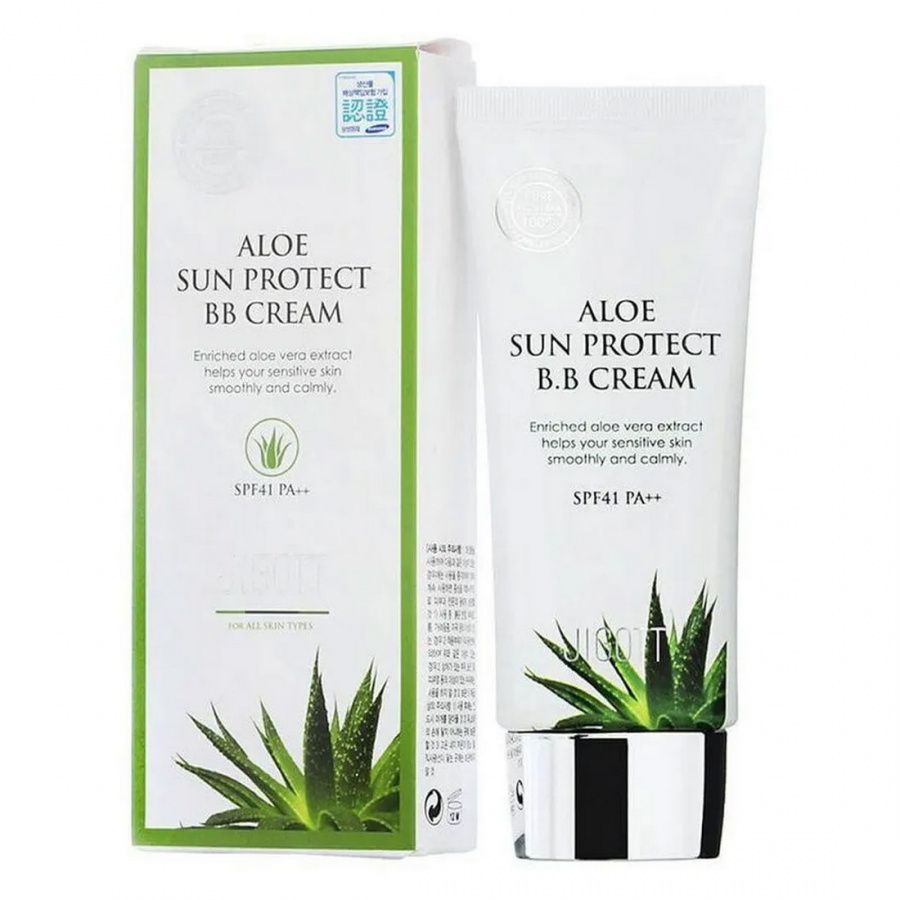 Солнцезащитный ББ крем для лица с Алоэ Jigott Aloe Sun Protect BB Cream SPF41 PA++